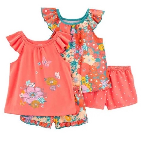 Carter's Kids' 4-piece Pajamas Set, Floral - Picture 1 of 6